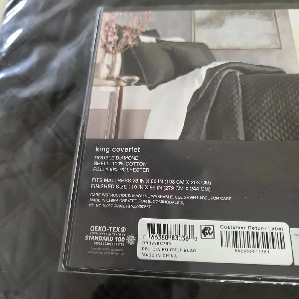 Hudson Park Collection Double Diamond Coverlet and Sham, King